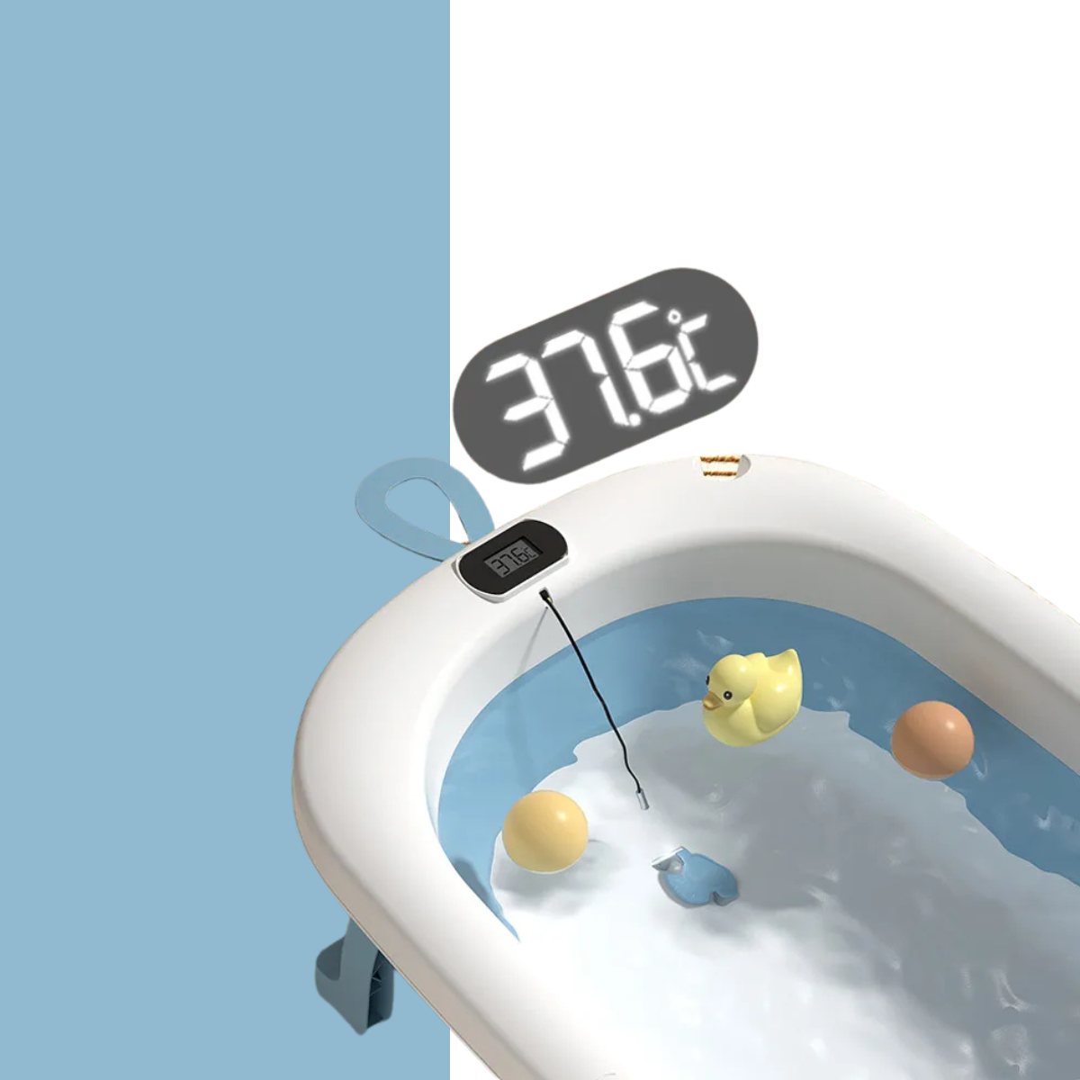 Bañera Plegable con Almohadilla Ergonómica | Seguridad y Comodidad para el Baño del Bebé.